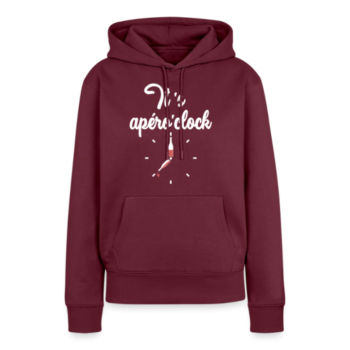 Sweat-shirt à capuche premium femme - It's apéro'clock - bourgogne - front