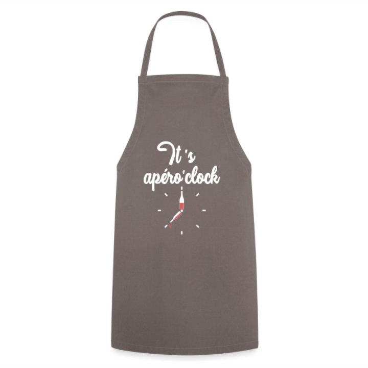 Tablier de cuisine - It's apéro'clock - gris - front
