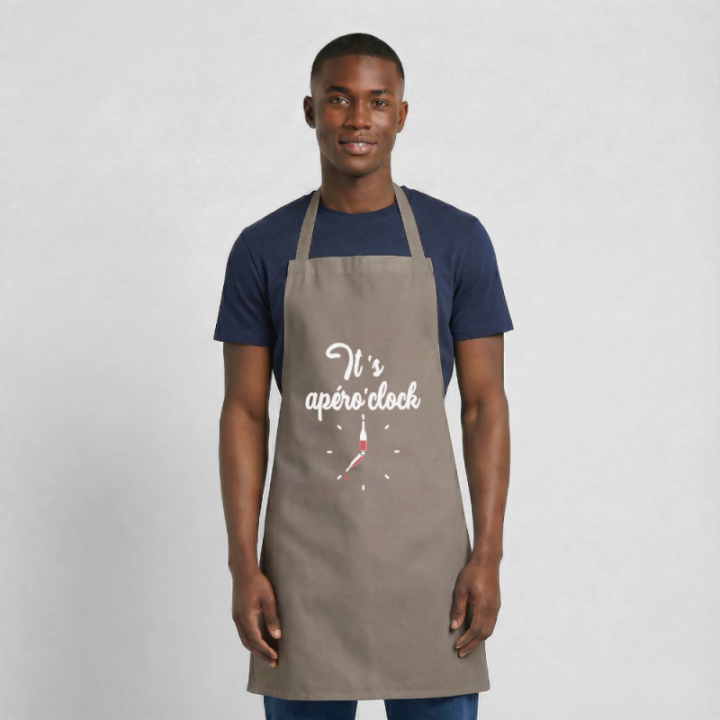 Tablier de cuisine - It's apéro'clock - gris - front
