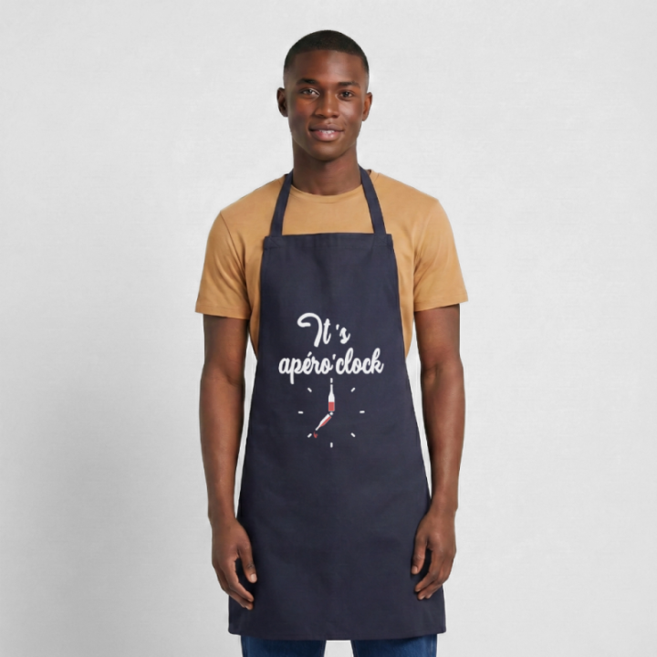 Tablier de cuisine - It's apéro'clock - marine - front