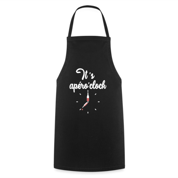 Tablier de cuisine - It's apéro'clock - noir - front