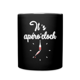 Mug uni - It's apéro'clock - noir - front