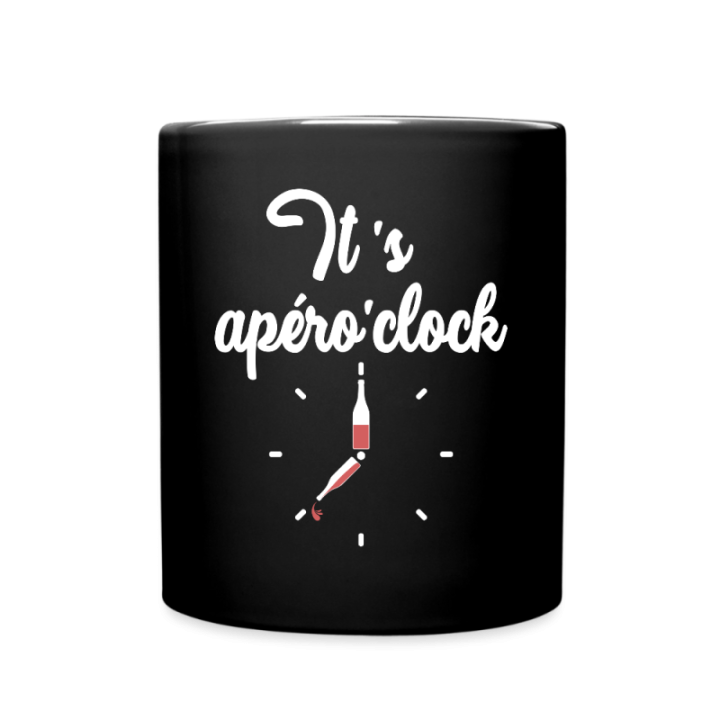 Mug uni - It's apéro'clock - noir - front