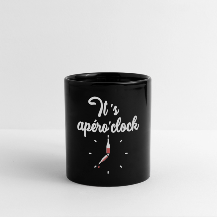 Mug uni - It's apéro'clock - noir - front