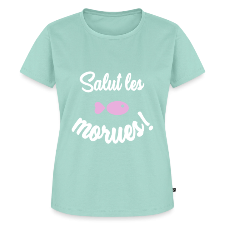 T-shirt premium femme - Salut les morues - menthe  - front