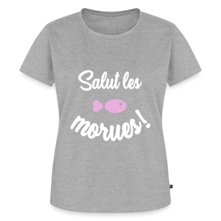 T-shirt premium femme - Salut les morues - gris chiné - front
