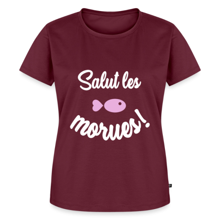 T-shirt premium femme - Salut les morues - bourgogne - front
