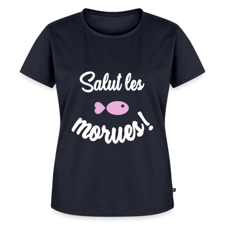 T-shirt premium femme - Salut les morues - bleu marine - front