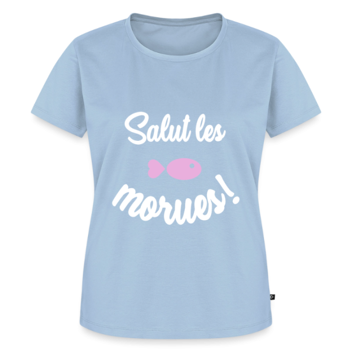 T-shirt premium femme - Salut les morues - bleu clair - front