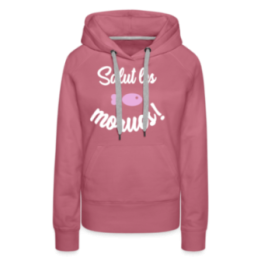 Sweat-shirt à capuche premium femme - Salut les morues - mauve - front