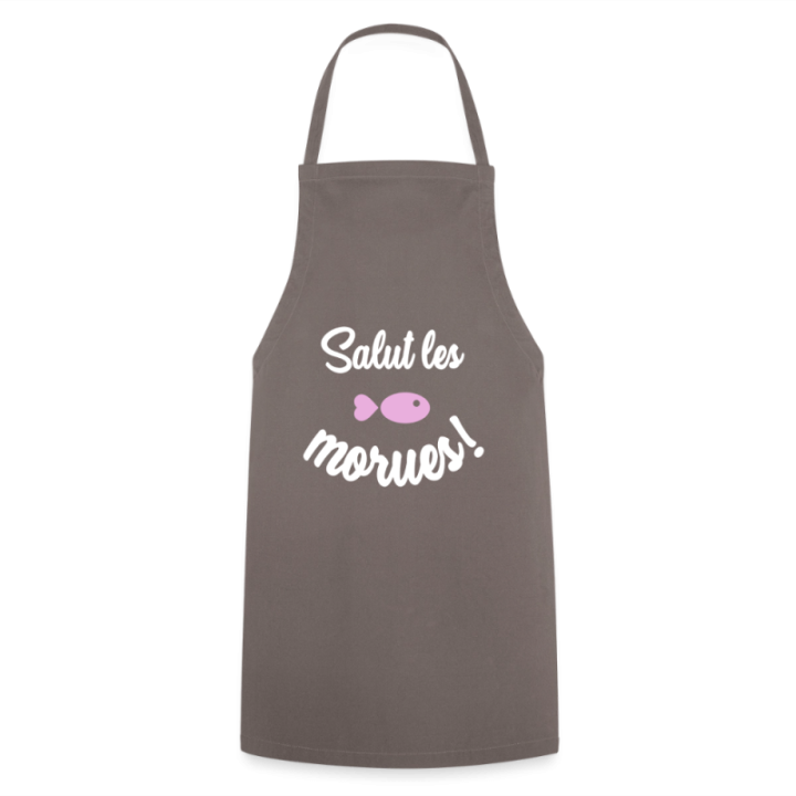 Tablier de cuisine - Salut les morues - gris - front