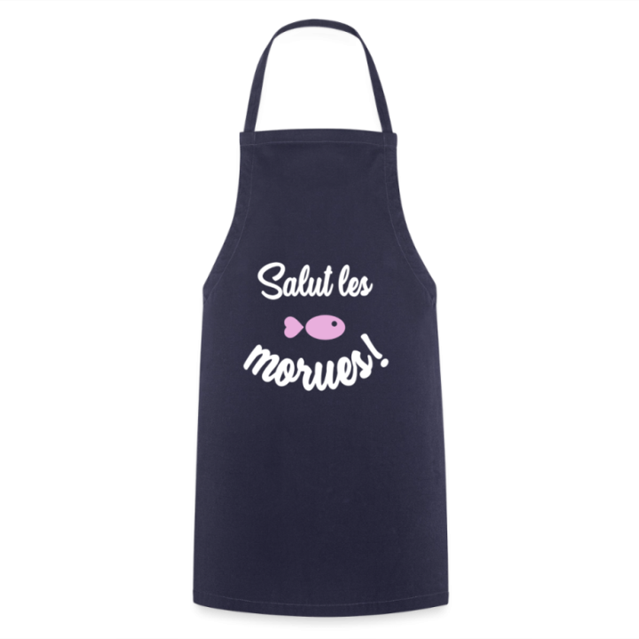 Tablier de cuisine - Salut les morues - marine - front