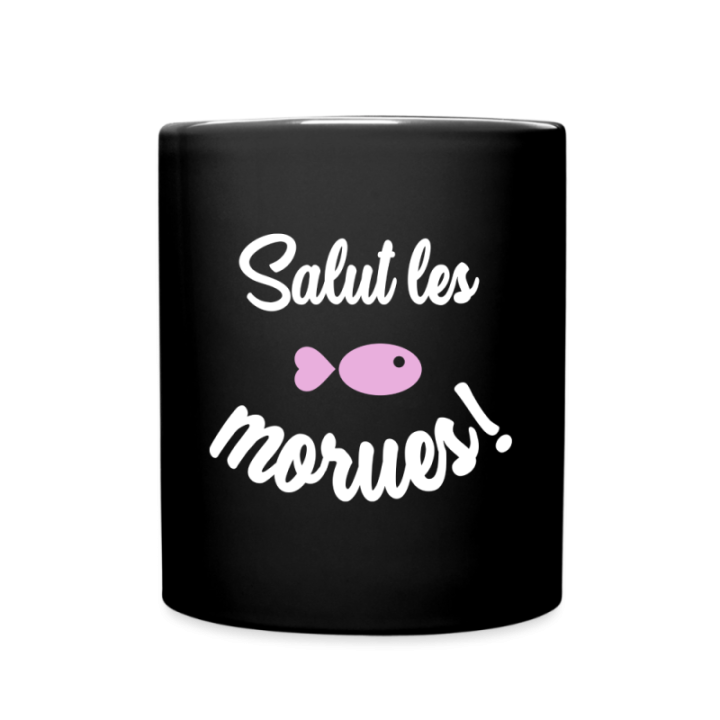 Mug uni - Salut les morues - noir - front