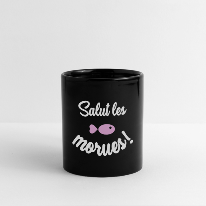 Mug uni - Salut les morues - noir - front
