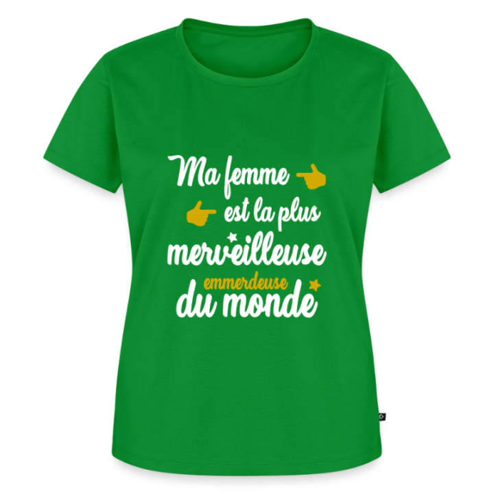 T-shirt premium femme - Ma femme: merveilleuse emmerdeuse - vert - front