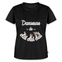 T-shirt premium femme - Danseuse de chat chat chat - noir - front