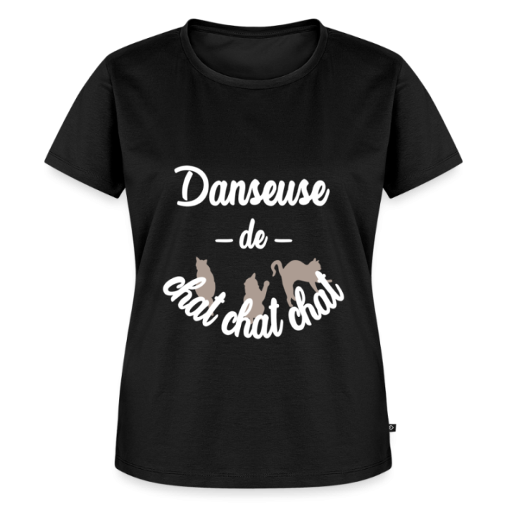 T-shirt premium femme - Danseuse de chat chat chat - noir - front
