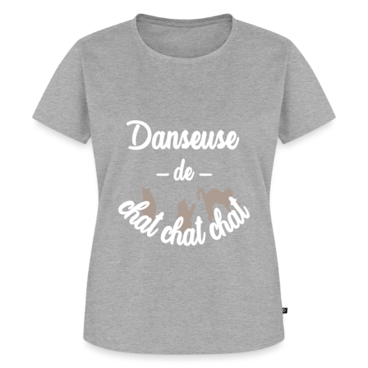T-shirt premium femme - Danseuse de chat chat chat - gris chiné - front