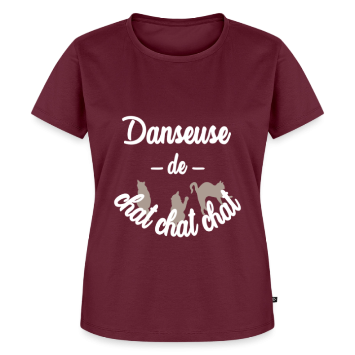 T-shirt premium femme - Danseuse de chat chat chat - bourgogne - front