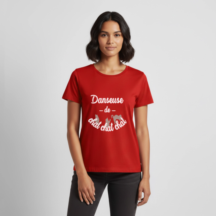 T-shirt premium femme - Danseuse de chat chat chat - rouge - front
