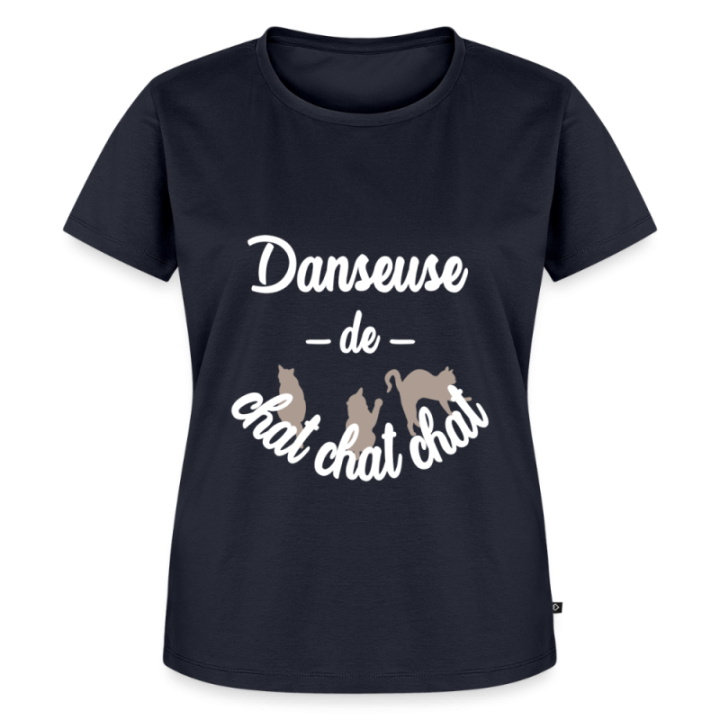 T-shirt premium femme - Danseuse de chat chat chat - bleu marine - front