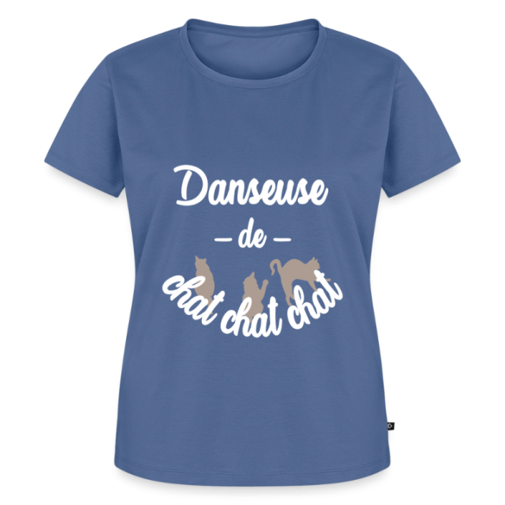 T-shirt premium femme - Danseuse de chat chat chat - bleu pigeon - front
