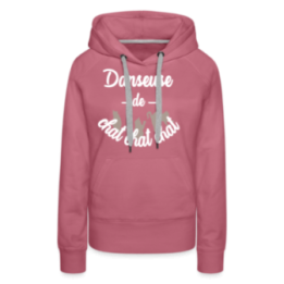Sweat-shirt à capuche premium femme - Danseuse de chat chat chat - mauve - front