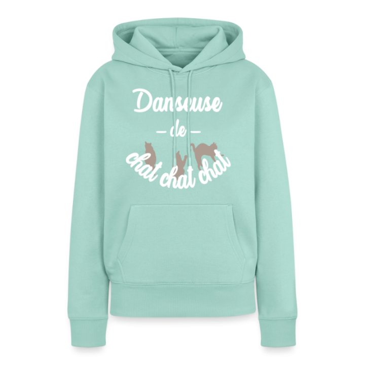 Sweat-shirt à capuche premium femme - Danseuse de chat chat chat - menthe  - front