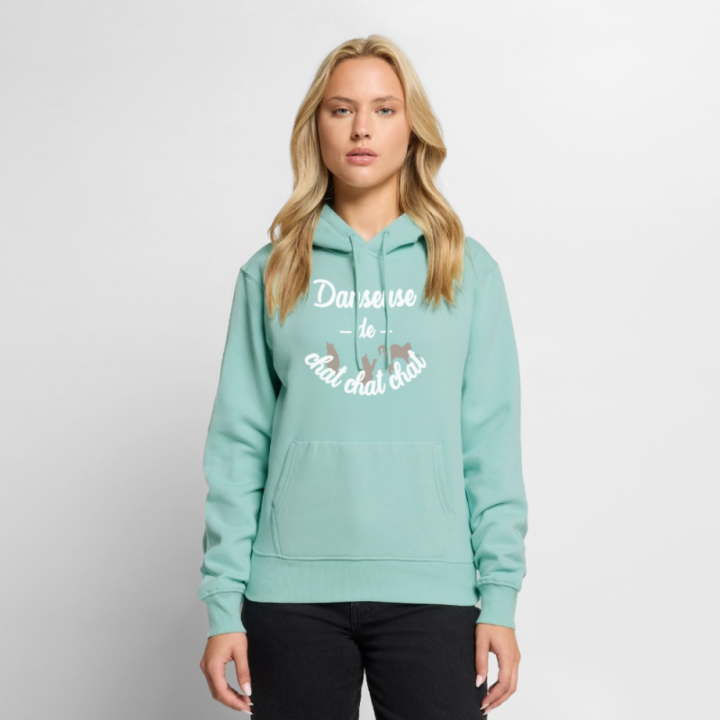 Sweat-shirt à capuche premium femme - Danseuse de chat chat chat - menthe  - front