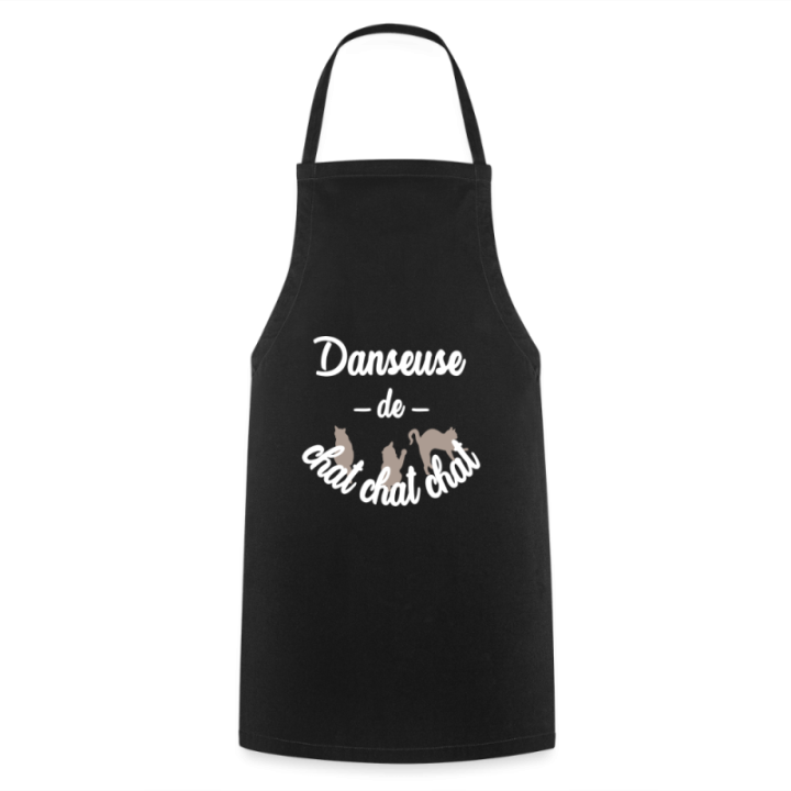 Tablier de cuisine - Danseuse de chat chat chat - noir - front