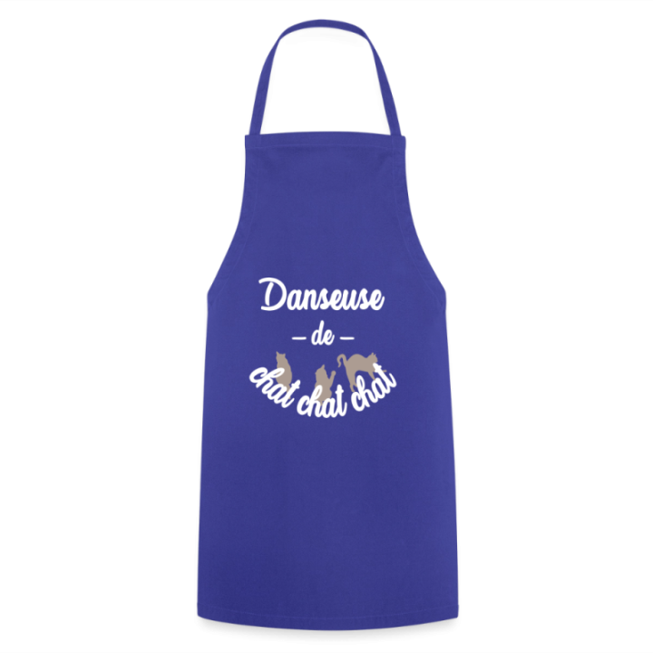 Tablier de cuisine - Danseuse de chat chat chat - bleu royal - front