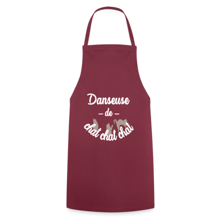 Tablier de cuisine - Danseuse de chat chat chat - bordeaux - front