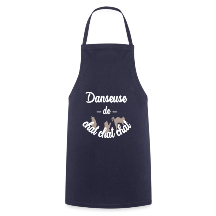 Tablier de cuisine - Danseuse de chat chat chat - marine - front