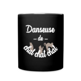 Mug uni - Danseuse de chat chat chat - noir - front