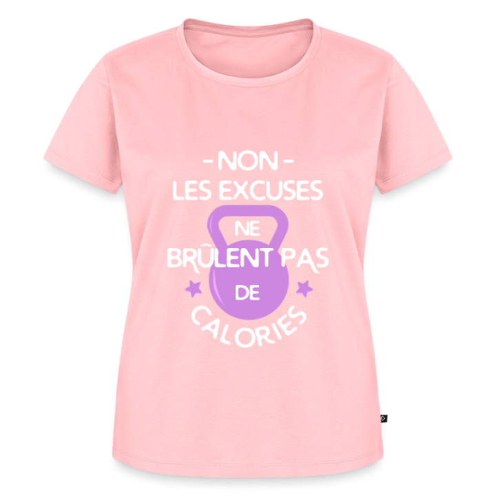 T-shirt premium femme - Les excuses ne brûlent pas de calories - rose - front