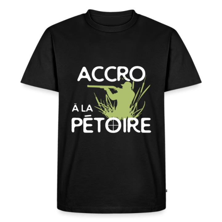 T-shirt premium homme - Accro à la pétoire - noir - front