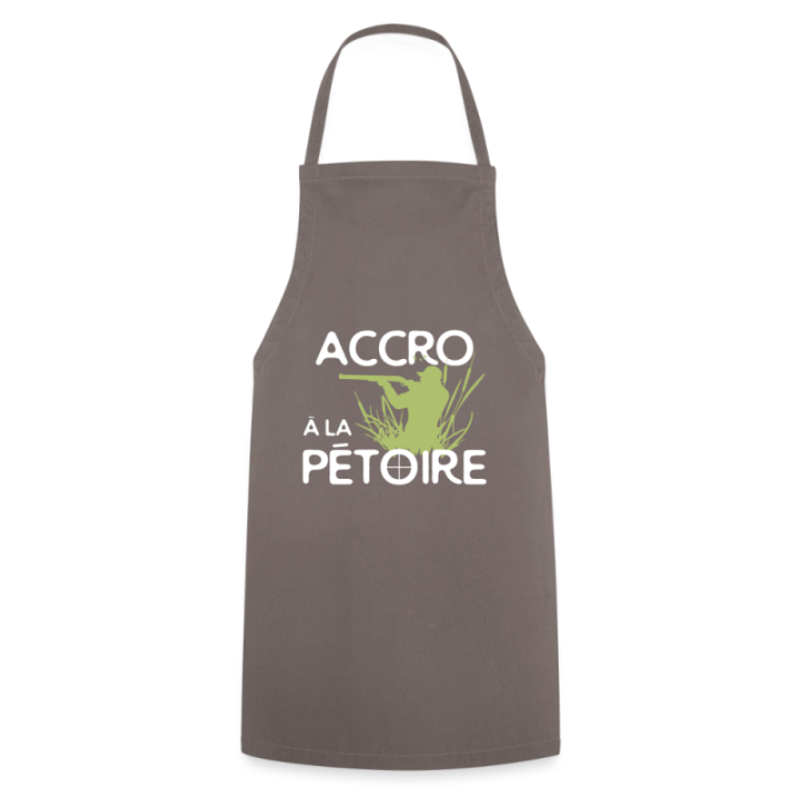 Tablier de cuisine - Accro à la pétoire - gris - front
