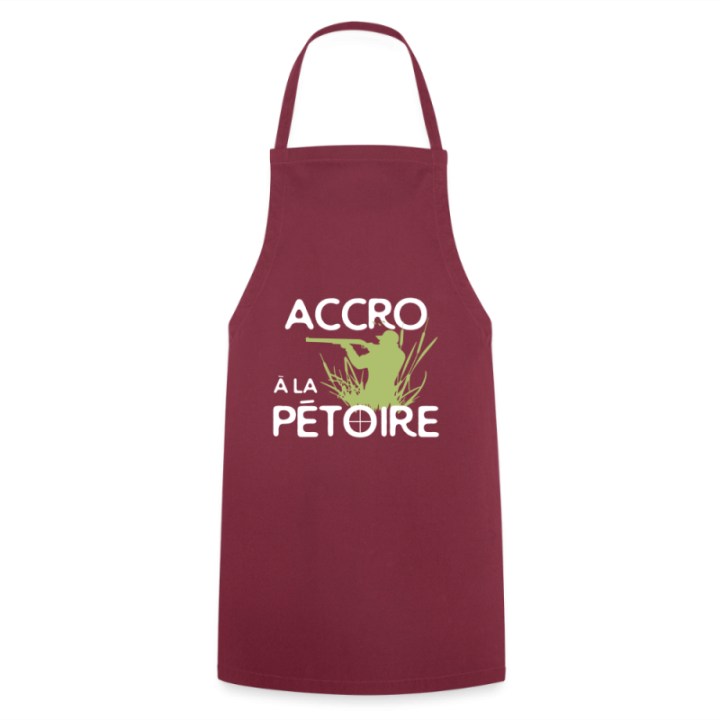 Tablier de cuisine - Accro à la pétoire - bordeaux - front