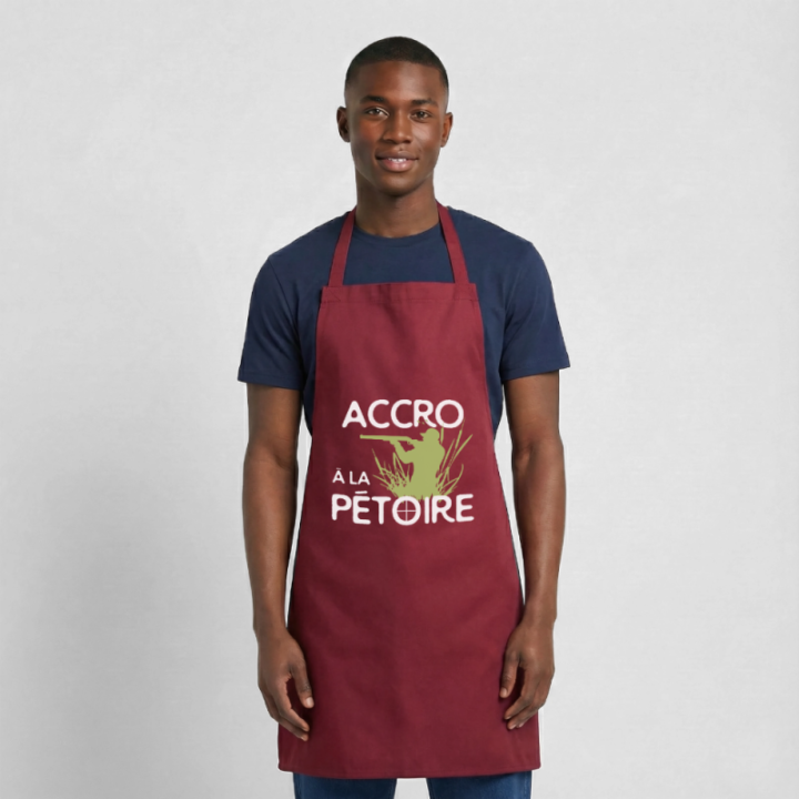 Tablier de cuisine - Accro à la pétoire - bordeaux - front