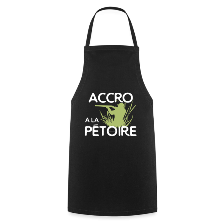 Tablier de cuisine - Accro à la pétoire - noir - front