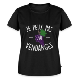 T-shirt premium femme - Je peux pas j'ai vendanges - noir - front