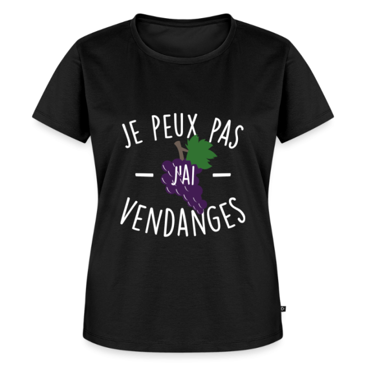 T-shirt premium femme - Je peux pas j'ai vendanges - noir - front