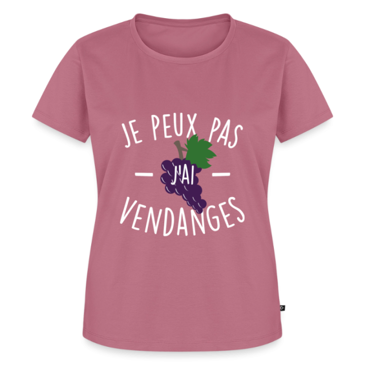 T-shirt premium femme - Je peux pas j'ai vendanges - mauve - front