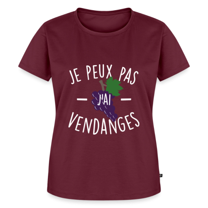 T-shirt premium femme - Je peux pas j'ai vendanges - bourgogne - front