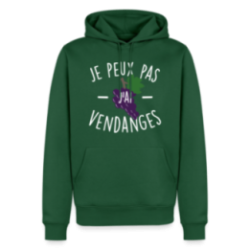 Sweat-shirt à capuche premium homme - Je peux pas j'ai vendanges