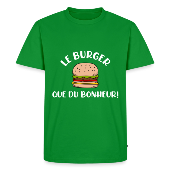 T-shirt premium homme - Burger: Que du bonheur - vert - front