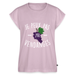 T-shirt à manches retroussées femme - Je peux pas j'ai vendanges