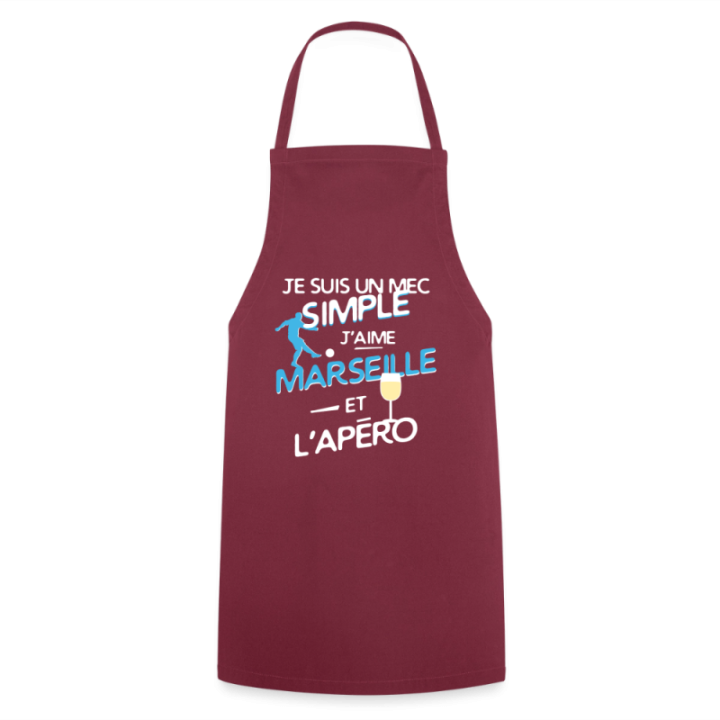 Tablier de cuisine - Un mec simple: Marseille et apéro - bordeaux - front