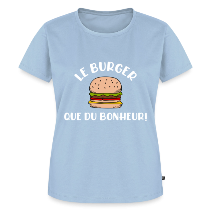 T-shirt premium femme - Burger: Que du bonheur - bleu clair - front