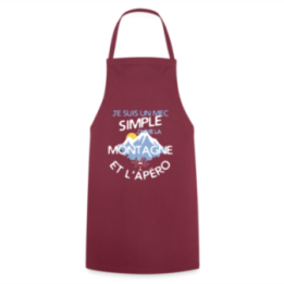 Tablier de cuisine - Un mec simple: Montagne et apéro - bordeaux - front